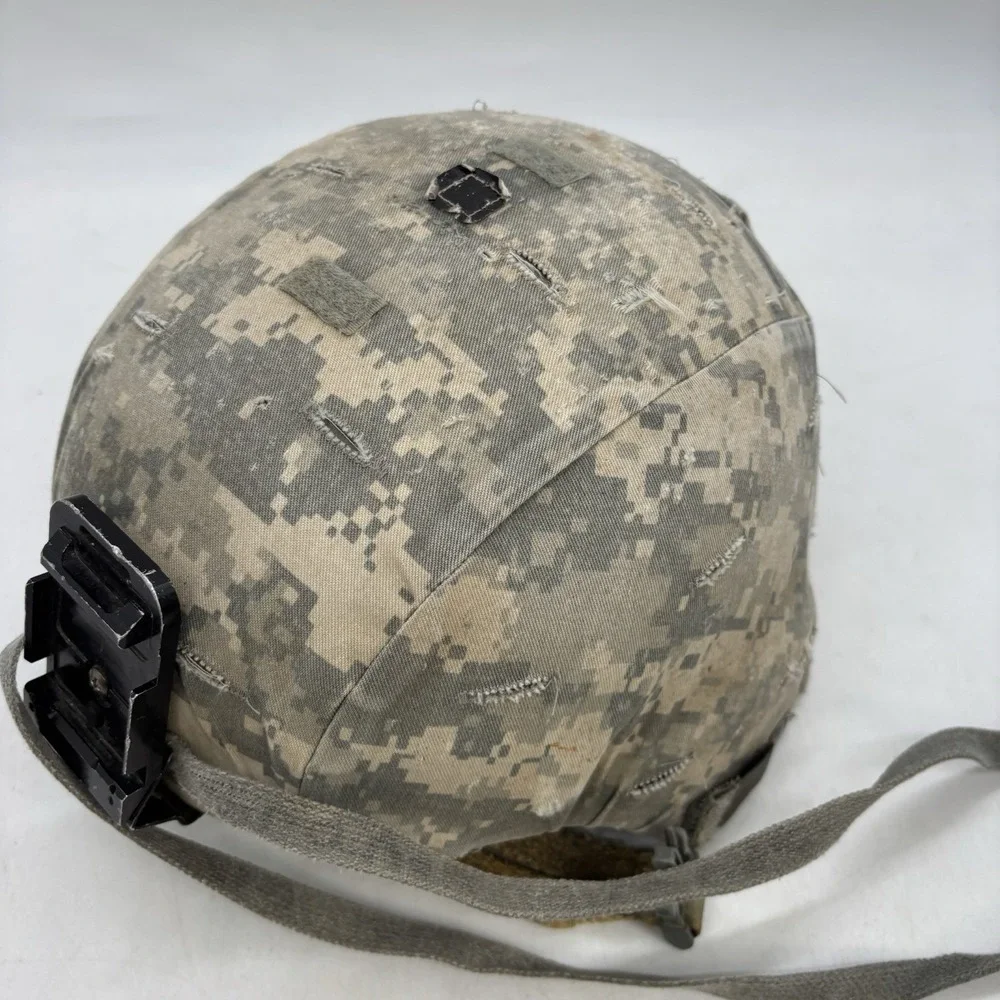 USGI ACH Advanced Combat Helmet Large w/ACU Cover, Chin Strap, Pads, Band & More